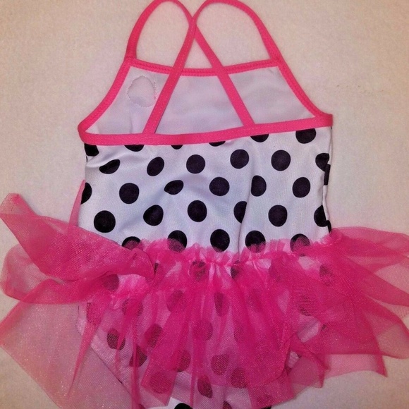 Lemon Kiss Baby Girl Polka Dot Tutu Swimsuit - Picture 2 of 3